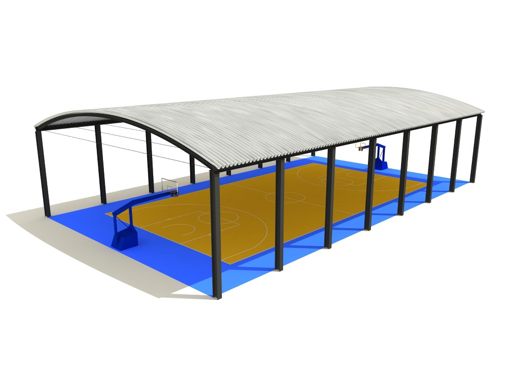 cubierta curvada para instalaciones de pistas de baloncesto con cubierta curvada INCO 70.4