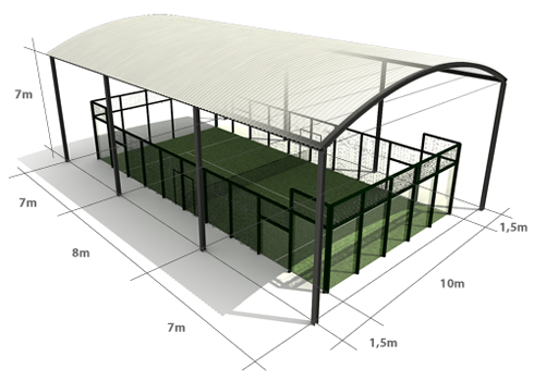 dimensions of a paddle-tennis court by INCOPERFIL