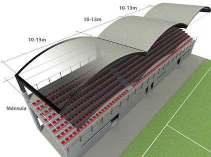 Sistema constructivo - Cubierta de Gradas en Estadios Deportivos
