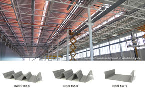 Incoperfil prsente les profils INCO 100.3, INCO 155.3 et INCO 157.1 Plateau pour bardages industriels.