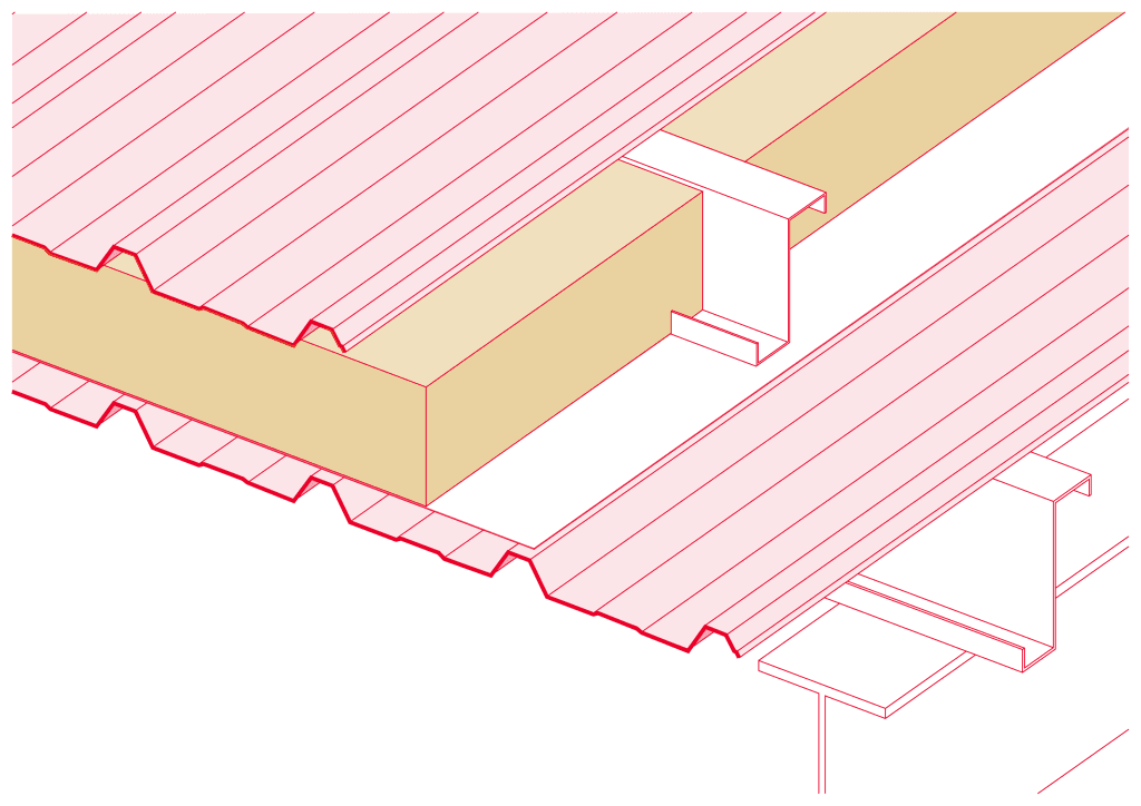 croquis de sistema cubierta industrial multicapa- esquema