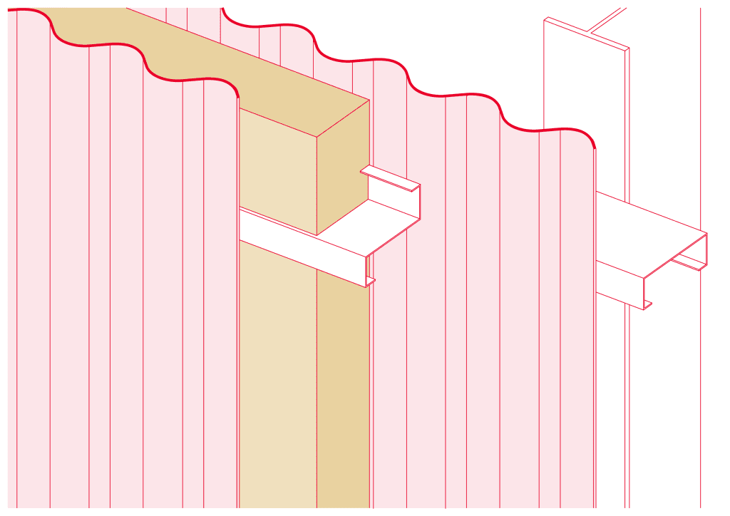 croquis de sistema fachada industrial multicapa- esquema