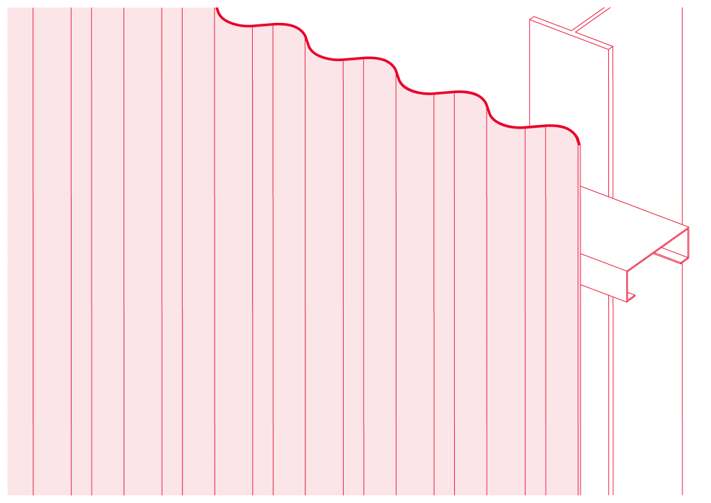 croquis de sistema fachada industrial simple- esquema